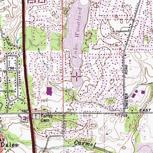 Topographic Map of Woodland Addition Lake, IN