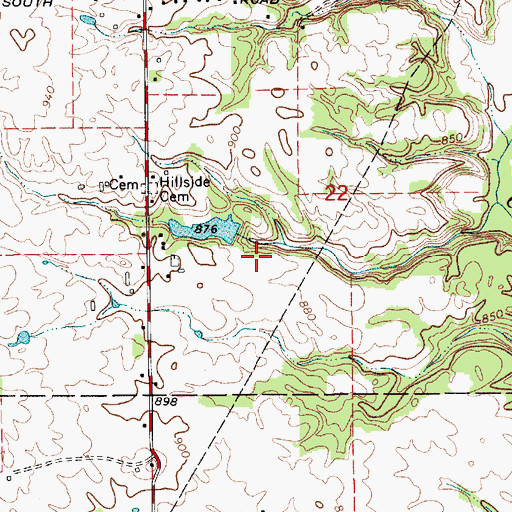 Topographic Map of Beck Lake Dam, IN