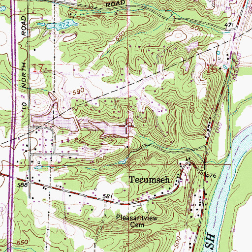 Topographic Map of Farmers Lake Dam East, IN