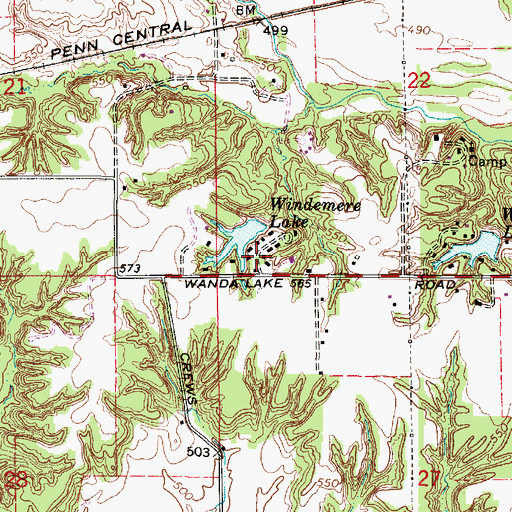 Topographic Map of Windmere Lake Dam, IN