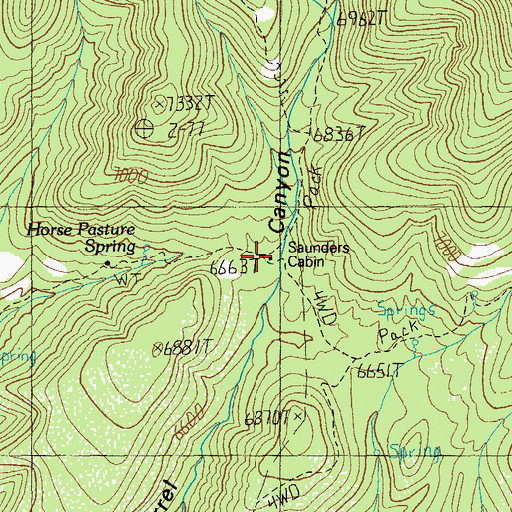 Topographic Map of Saunders Cabin, AZ