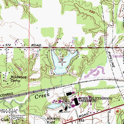 Topographic Map of Maple Avenue Lake, IN