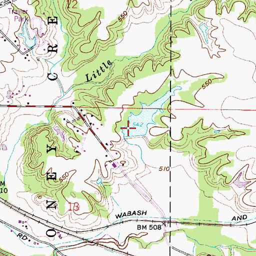 Topographic Map of Patton Lake Dam, IN