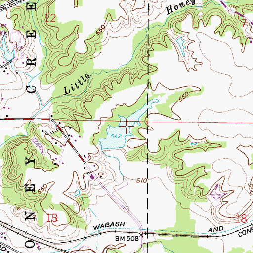 Topographic Map of Patton Lake, IN