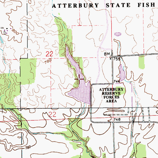 Topographic Map of Earth Dam West, IN