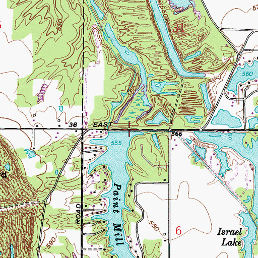 Topographic Map of Paint Mill Lake Dam, IN