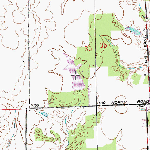 Topographic Map of Reed Reservoir, IN