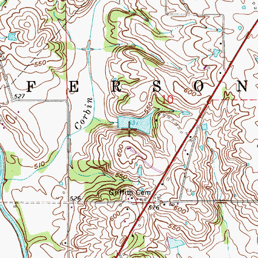 Topographic Map of Dyer Lake Dam, IN
