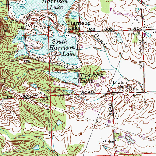 Topographic Map of Tamerix Lake Dam, IN