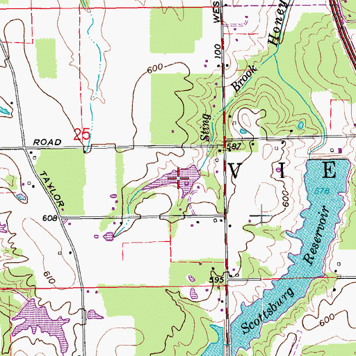 Topographic Map of Forrest Helton Lake, IN