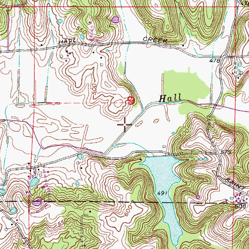 Topographic Map of Olinger Lake, IN