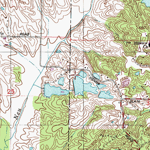 Topographic Map of Harold Mann Lake Dam, IN
