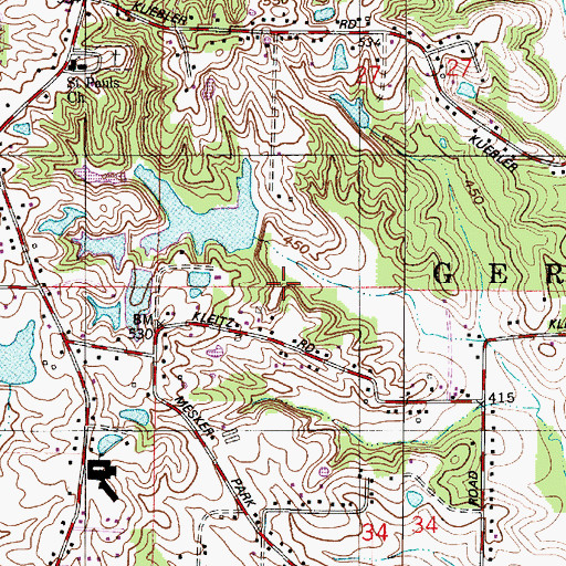 Topographic Map of Schnake Lake Dam, IN