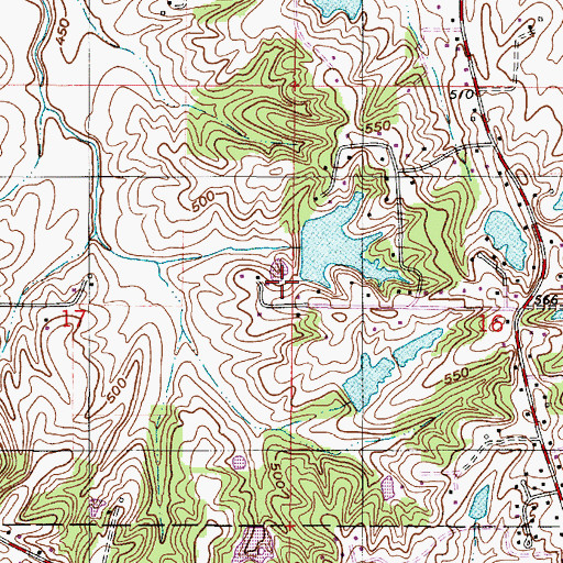 Topographic Map of Edgewater Lake Dam, IN