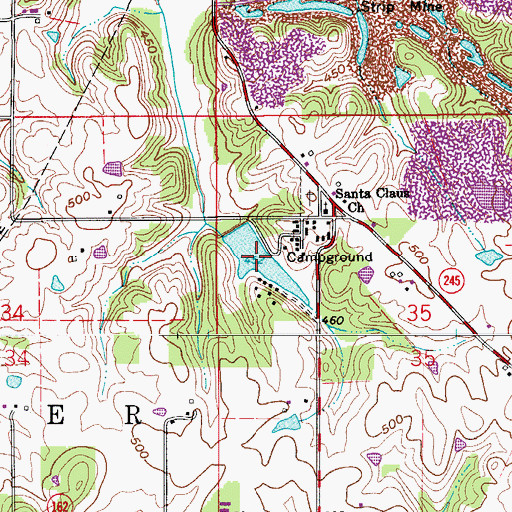 Topographic Map of Santa Claus Lake, IN