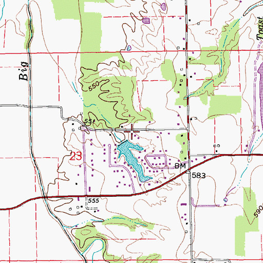 Topographic Map of Hosea Lake Dam, IN