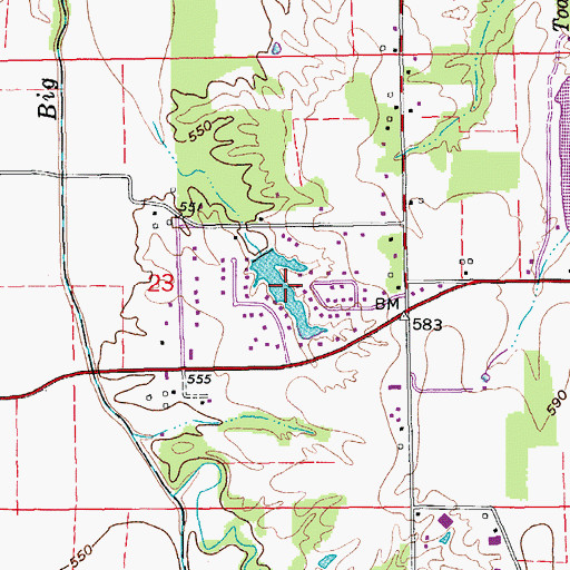 Topographic Map of Hosea Lake, IN