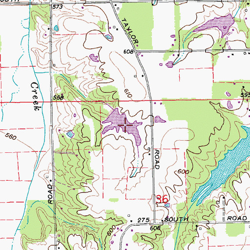 Topographic Map of David Garriott Lake, IN