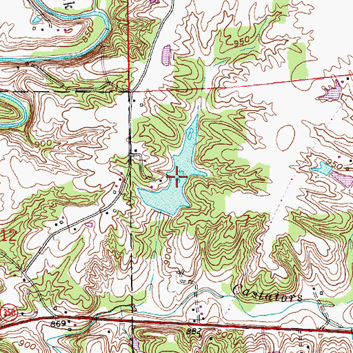 Topographic Map of Paradise Lake, IN