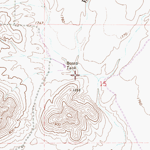 Topographic Map of Desert Hills Wash, AZ