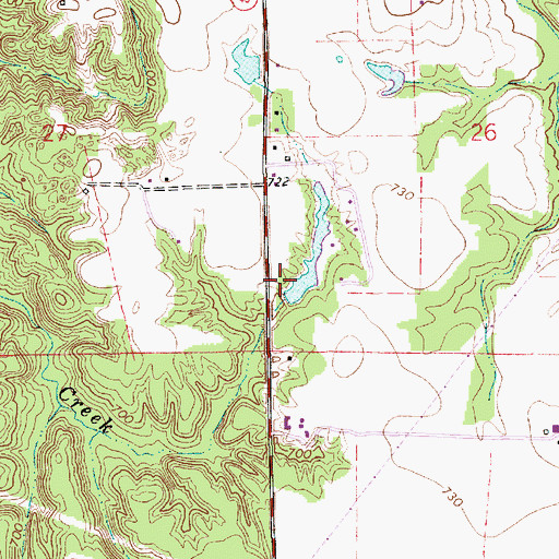 Topographic Map of Farm Pond Dam, IN