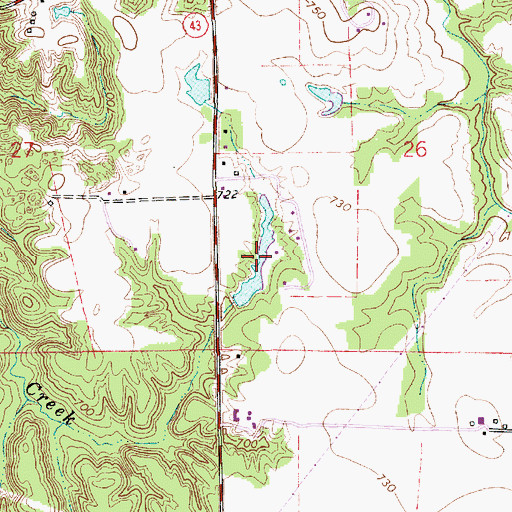 Topographic Map of Farm Pond, IN