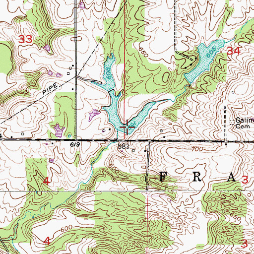 Topographic Map of Cottons Little Pine Lake, IN
