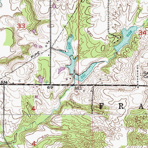Topographic Map of Cottons Little Pine Lake Dam, IN