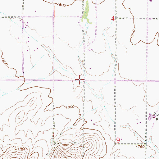Topographic Map of East Fork Desert Lake Wash, AZ
