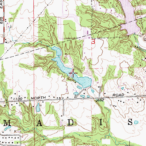 Topographic Map of Upper Spring Lake, IN