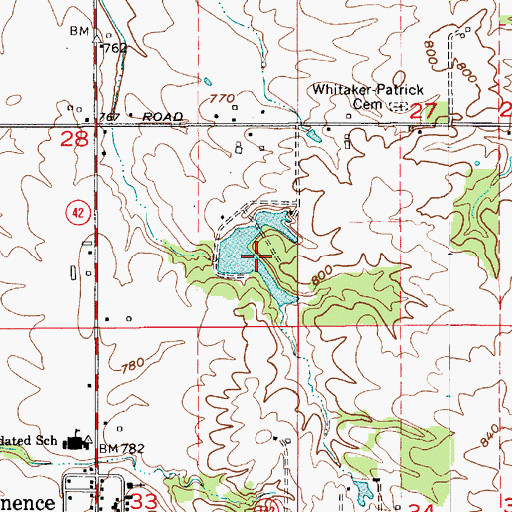 Topographic Map of Whispering Wind Lake, IN