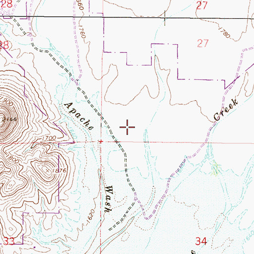 Topographic Map of Mesquite Tank Wash, AZ