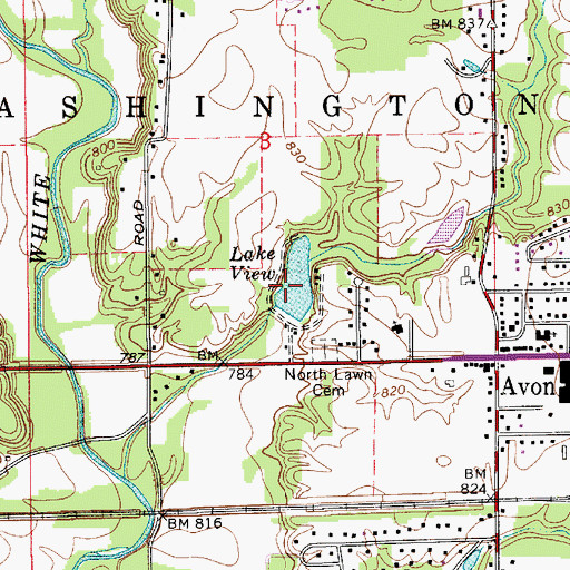 Topographic Map of Lake View Dam, IN