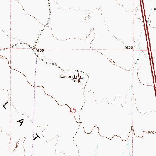 Topographic Map of Escondido Tank, AZ