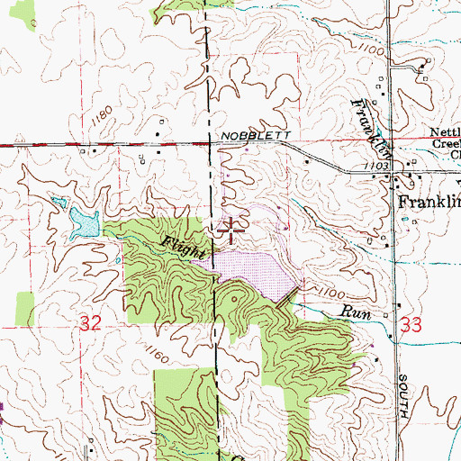 Topographic Map of Dawn Lake Dam, IN
