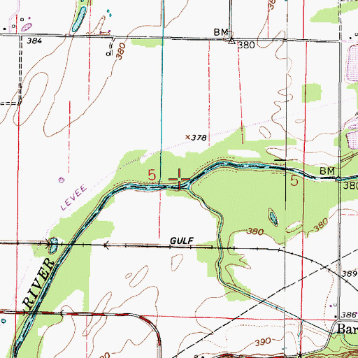 Topographic Map of Cox Creek, IN