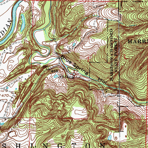 Topographic Map of Big Spring, IN