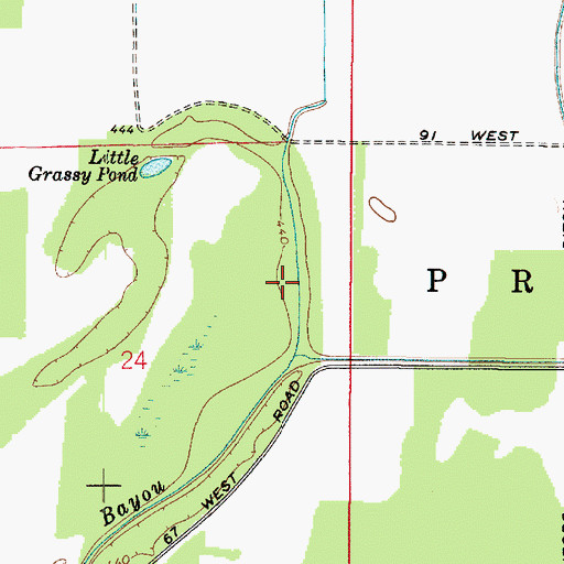 Topographic Map of Grassy Pond, IN