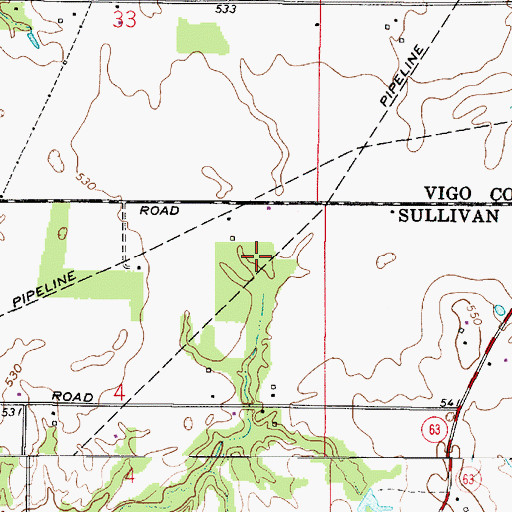 Topographic Map of South Prairie Creek, IN