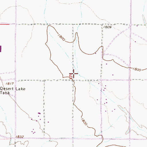 Topographic Map of West Fork Desert Lake Wash, AZ