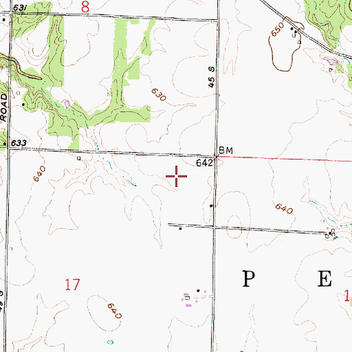 Topographic Map of Clay Prairie, IN