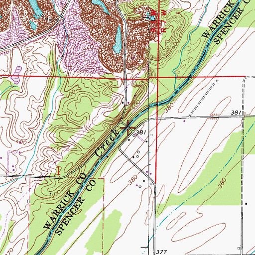 Topographic Map of Pyeattville, IN