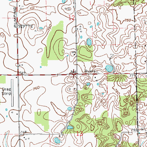 Topographic Map of Rehoboth, IN