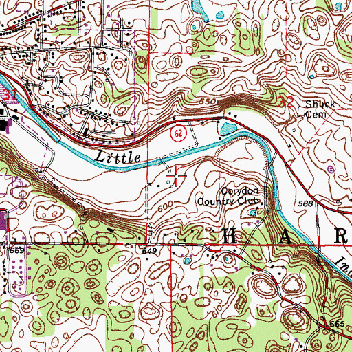 Topographic Map of Sulphur Spring, IN