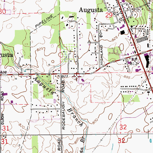 Topographic Map of Augusta Christian Church, IN