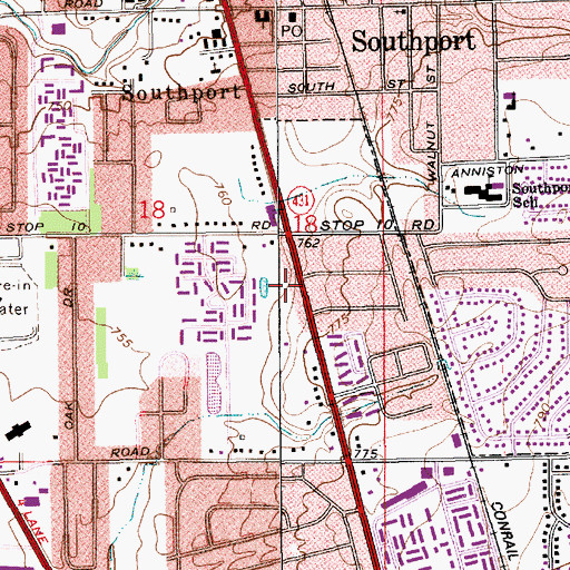 Topographic Map of Madison Avenue Baptist Church, IN