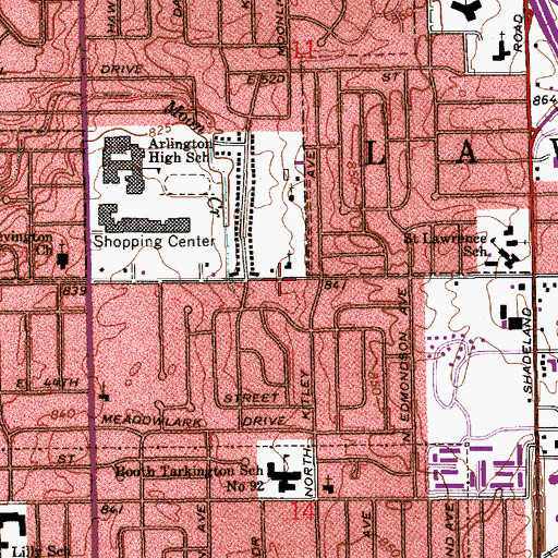 Topographic Map of Second Southern Baptist Church, IN
