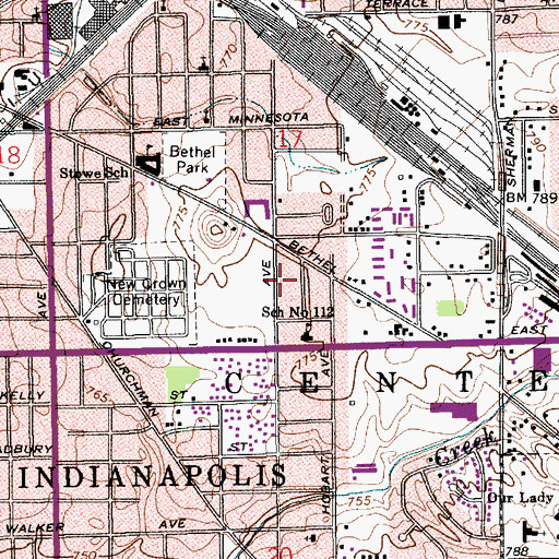 Topographic Map of Stewarts Christian Methodist Episcopal Church, IN