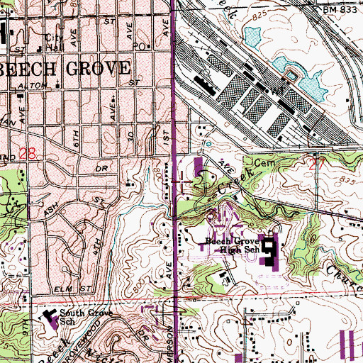 Topographic Map of Southwood Baptist Church, IN