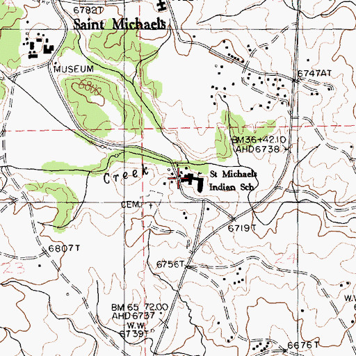 Topographic Map of Saint Michael High School, AZ